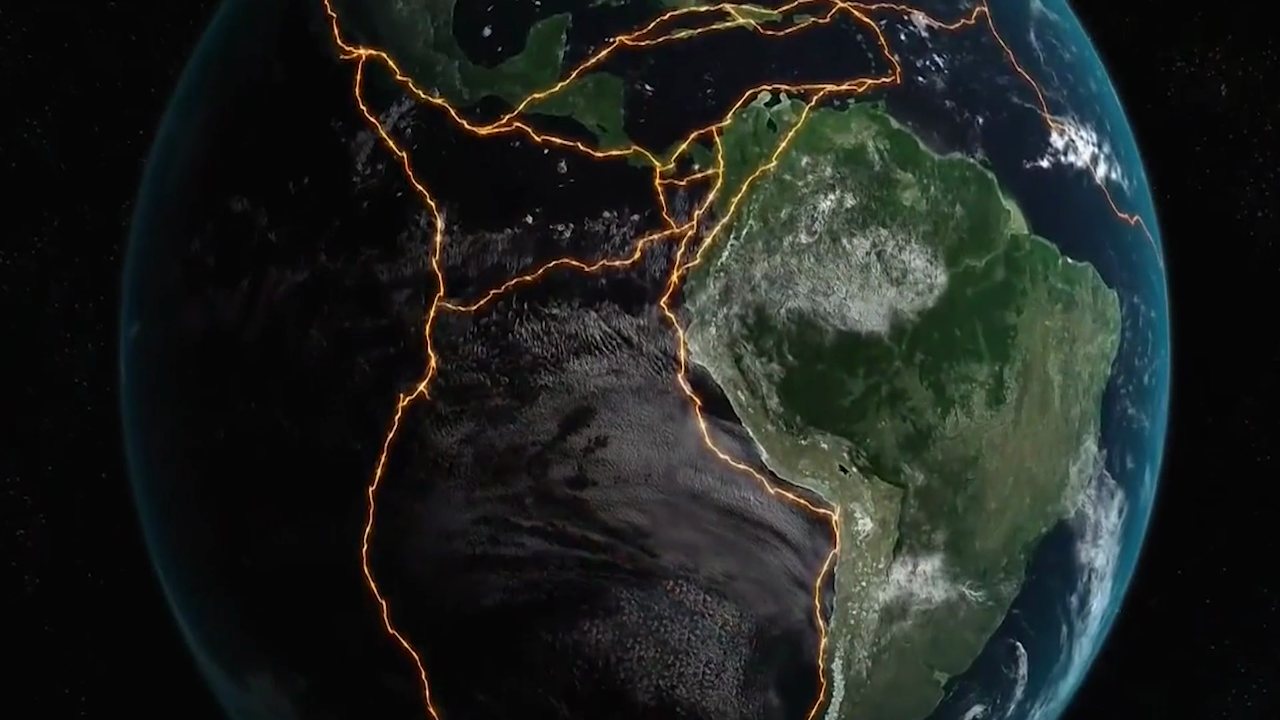 An artistic impression of Earth's faults observed from satellite. Credits: CSES mission